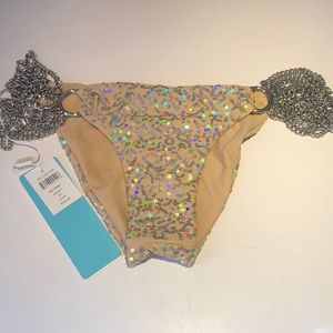 Beachbunny 🖤sparkling bottom with sliver chains